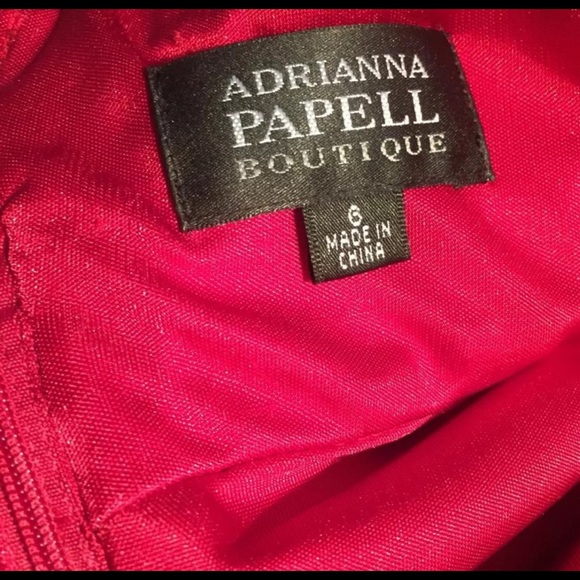 ADRIANNA PAPELL BOUTIQUE RED SLEEVELESS DRESS SZ 6 - Picture 6 of 8
